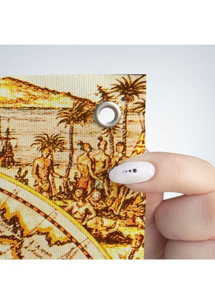 Duvar Örtüsü Eski Wintage Dünya Haritası Kaliteli Kanvas Duvar HALISI-4055 indirimleri