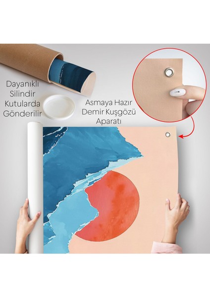Dağların Arasındaki Soyut Güneş Manzara Duvar ÖRTÜSÜ-7620 indirimleri
