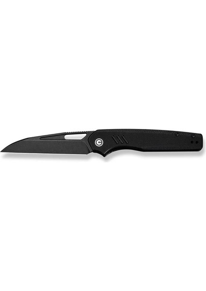 Guile Front Flipper & Thumb Hole Knife Black G10 Handle Black Stonewashed Çakı