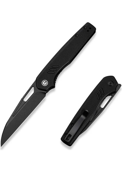Guile Front Flipper & Thumb Hole Knife Black G10 Handle Black Stonewashed Çakı fiyatları