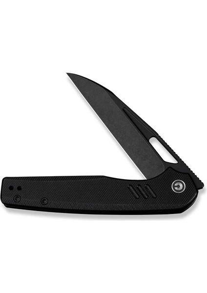 Guile Front Flipper & Thumb Hole Knife Black G10 Handle Black Stonewashed Çakı fırsatları