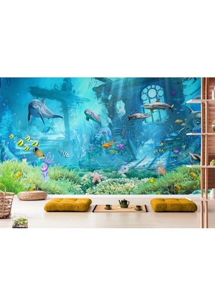 Sybr SERI001 Su Altı Manzarası Yağlıboya Görünüm Dekoratif Duvar KAĞIDI-3667 modelleri