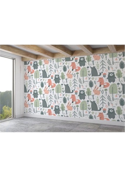 Sevimli Doğa Hayvanları Temalı Öğretici Çocuk Odası Duvar KAĞIDI-5723 fiyatları