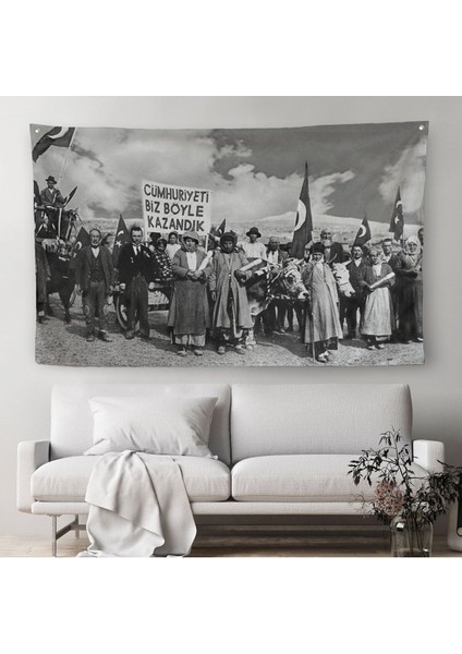 Biz Cumhuriyeti Böyle Kazandık Duvar ÖRTÜSÜ-HALISI-6574