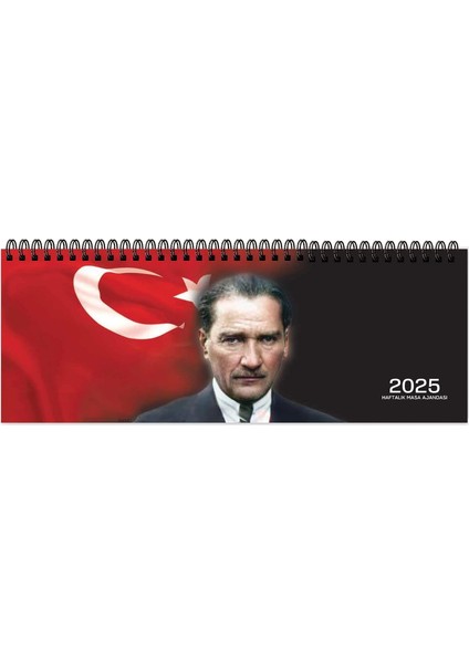 Color 2025-AJ-65 12 * 33,5 Spr.haftalık Masa Ajandası-Atatürk