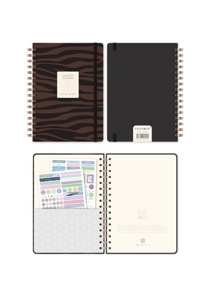 Spiralli Süresiz Planlayıcı Ajanda Kahverengi Zebra- 15X21 fiyatları