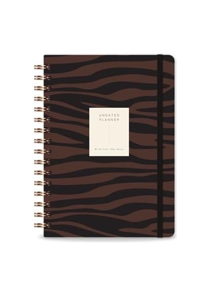 Spiralli Süresiz Planlayıcı Ajanda Kahverengi Zebra- 15X21 modelleri