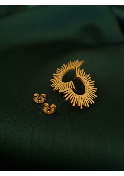 Yarım Güneş 316L Paslanmaz Çelik Küpe modelleri