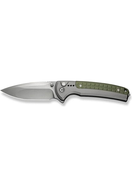 Sentinel Strike Iı Flipper & Thumb Stud & Button Lock Knife Gray & Green Aluminum & Frn Handle Çakı