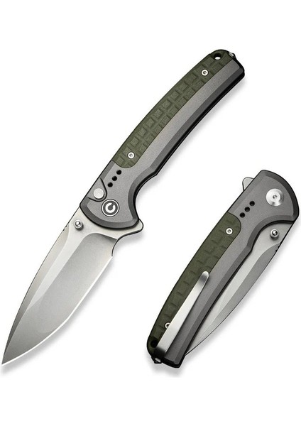 Sentinel Strike Iı Flipper & Thumb Stud & Button Lock Knife Gray & Green Aluminum & Frn Handle Çakı fiyatları