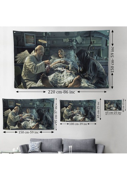 Azrail ve Melek Kumar Oynuyor Kanvas Duvar Örtüsü Halısı Ölüm Meleği Çalışıyor Duvar Halısı 5373 modelleri