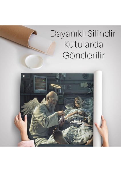 Azrail ve Melek Kumar Oynuyor Kanvas Duvar Örtüsü Halısı Ölüm Meleği Çalışıyor Duvar Halısı 5373 indirimleri