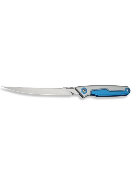 Shawka Folding Fillet Knife Silver And Blue Aluminum Handle Çakı