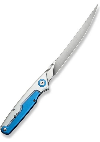 Shawka Folding Fillet Knife Silver And Blue Aluminum Handle Çakı modelleri