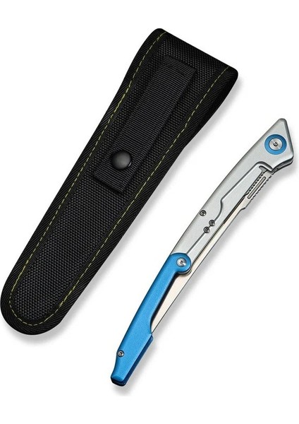 Shawka Folding Fillet Knife Silver And Blue Aluminum Handle Çakı indirimleri