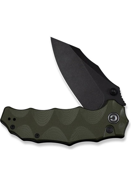 Natterjack Flipper & Thumb Stud & Button Lock Knife Milled Od Green G10 Handle Çakı fırsatları