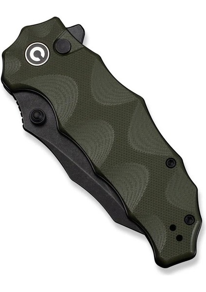 Natterjack Flipper & Thumb Stud & Button Lock Knife Milled Od Green G10 Handle Çakı indirimleri