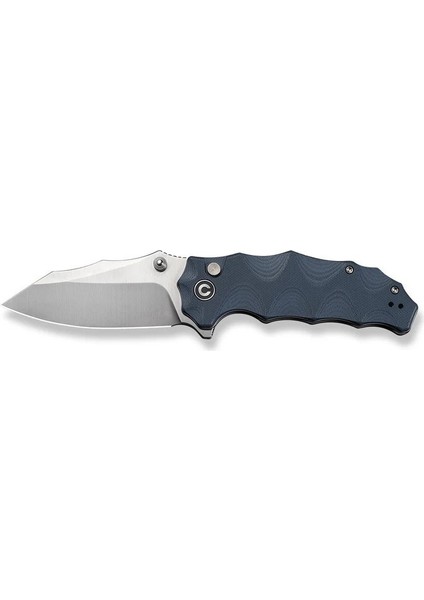 Natterjack Flipper & Thumb Stud & Button Lock Knife Milled Neutral Blue G10 Handle Çakı