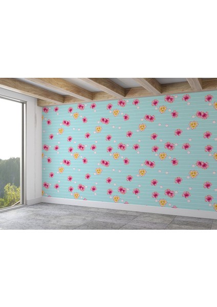 Mavi-Pembe Fonlu Duvar KAĞIDI-5571 fiyatları