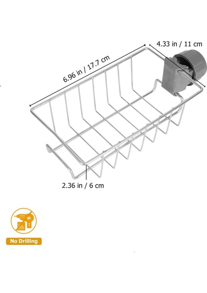 Mutfak Banyo Duş Musluk Üstü Rafı Sabun Sünger Askısı Raf Tek Kat