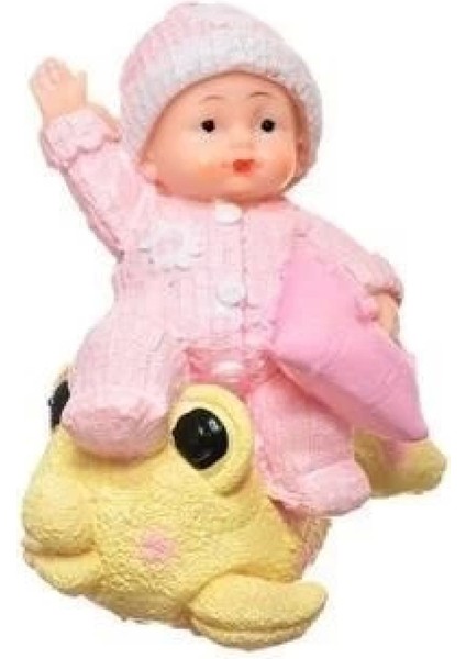 Decotown Hediyelik Sevimli Pembe Bebek Biblo Polyester Süs Eşyası