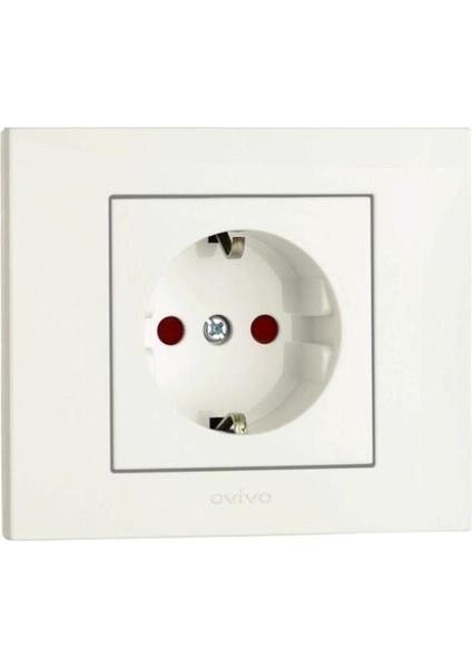 Grano Beyaz Çocuk Korumalı Topraklı Priz (Çerçevesiz)