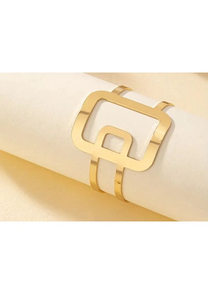 Kadın Paslanmaz Çelik Kare Manşet Hollow Geniş Manşet Bilezik fiyatları