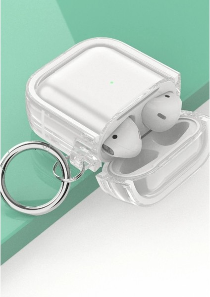 CPT16 Airpods 4 (4.nesil) Shiny Şeffaf Kılıf - Siyah modelleri