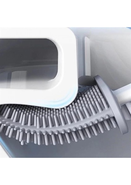 Duvara Monte Edilebilir Kapaklı Askılı Klozet Yumuşak Silikon Başlıklı Tuvalet Fırçası Seti fırsatları