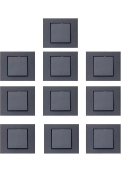 Ovivo Grano Füme Anahtar 10'lu Paket Çerçeve Dahil