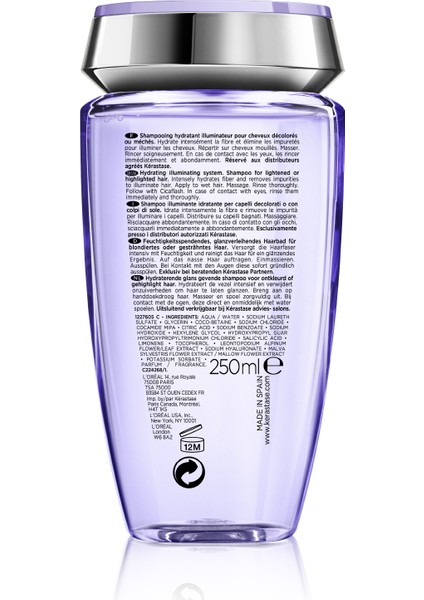 Blond Absolu Bain Lumiere Işlem Görmüş Sarı Saçlar Için Parlaklık Veren Şampuan 250 ml 250 ml