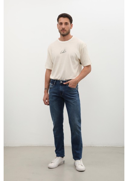 Erkek Regular Jean Pantolon Koyu Mavi modelleri