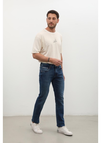 Erkek Regular Jean Pantolon Koyu Mavi fırsatları