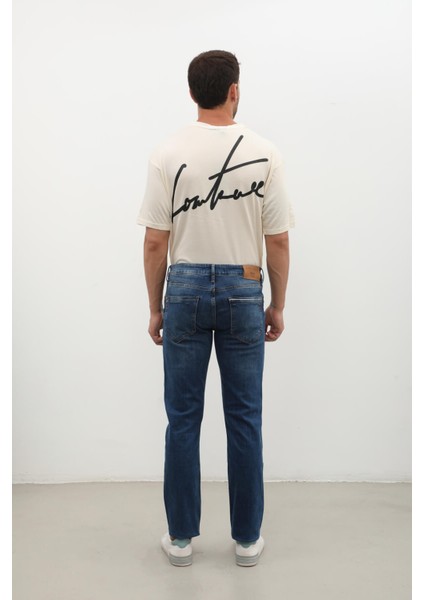 Erkek Regular Jean Pantolon Koyu Mavi