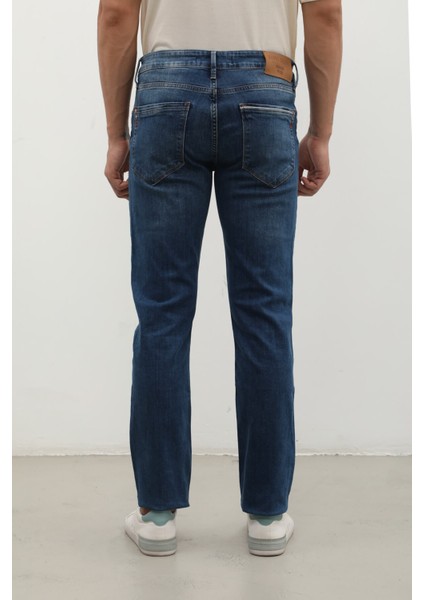 Erkek Regular Jean Pantolon Koyu Mavi