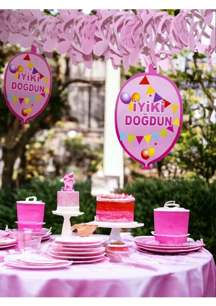 Kağıt Zincir Iyi Ki Doğdun Pembe