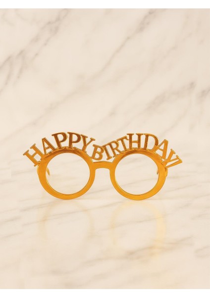 Happy Birthday Gözlük Doğum Günü Parti Aksesuarı Bronz