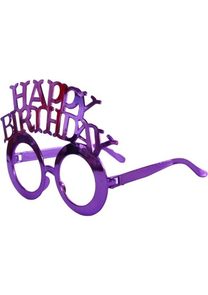 Happy Birthday Yazılı Doğum Günü Partisi Gözlüğü Mor modelleri