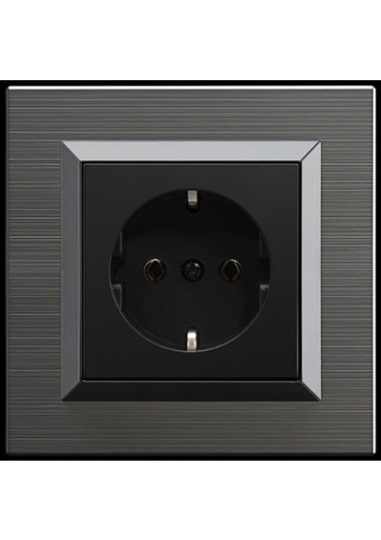 12 Adet Ovivo Quantum Manyetik Gri Topraklı Priz + Çerçeve Dahil