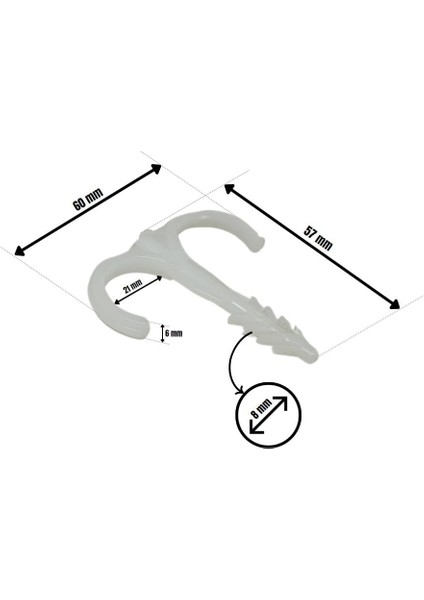 Pex Dubelli Yere Tespit Kılçık Beyaz (250 Li Paket) fiyatları