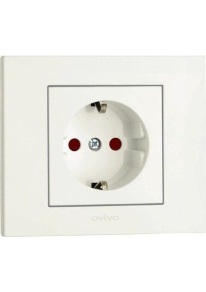 12 Adet Çocuk Korumalı Topraklı Priz Grano Beyaz Çerçeveli*