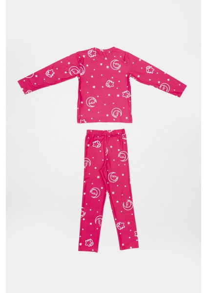 Kedi ve Yıldız Desenli Kız Çocuk Pijama Takımı fiyatları