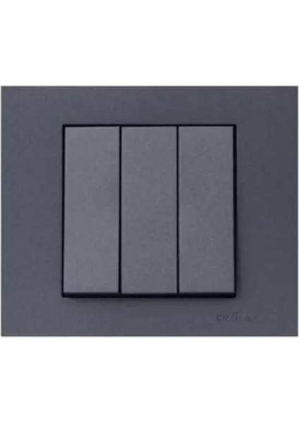 10 Adet Grano Metalik Füme Üçlü Anahtar Çerçeve Dahil Tem