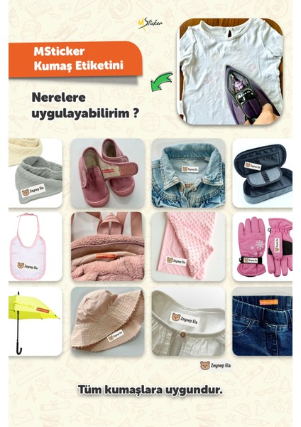 Kıyafet Etiketi - Okul Kıyafetlerine Kişiye Özel 30 Saniyede Kolay Uygulama Yıkamaya Dayanıklı fiyatları