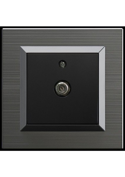 4 Adet Ovivo Quantum Manyetik Gri Uydu Tv Prizi F Konnektör + Çerçeve Dahil