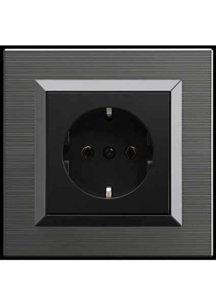 10 Adet Ovivo Quantum Manyetik Gri Topraklı Priz Çerçeve Dahildir