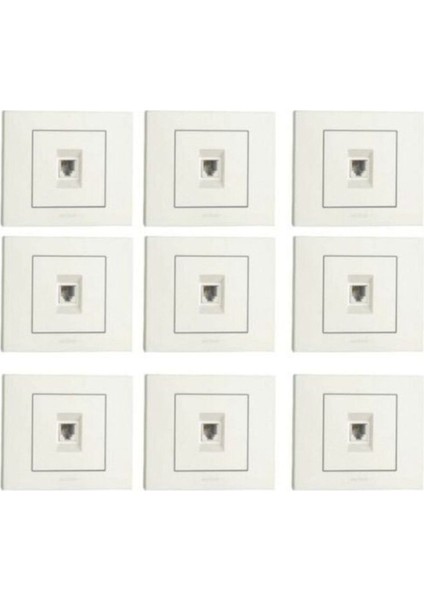 Grano Beyaz Telefon Prizi 9'lu Paket