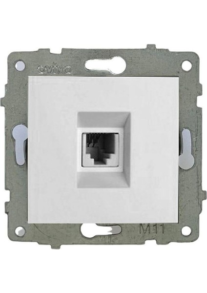 7 Adet Ovivo Grano Beyaz Numeris Telefon Prizi Çerçeve Hariçtir