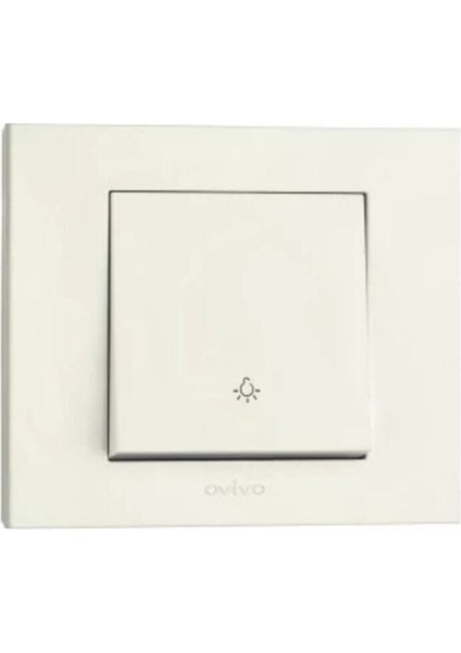 Grano Sıva Altı Light Anahtar Beyaz Mekanizma + Çerçeve