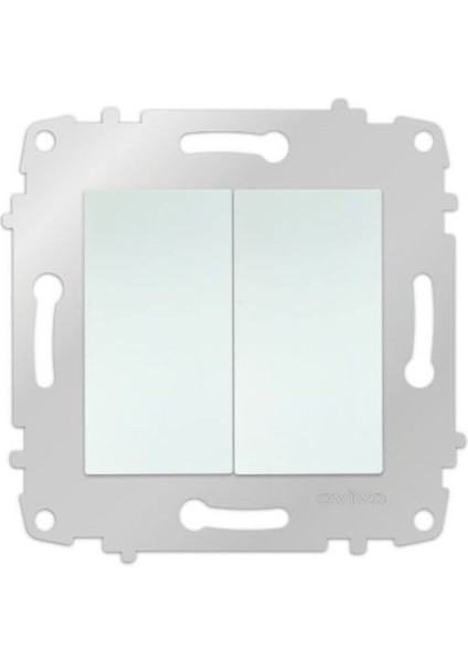 8 Adet Grano Beyaz Komitatör Ikili Anahtar Çerçevesizdir